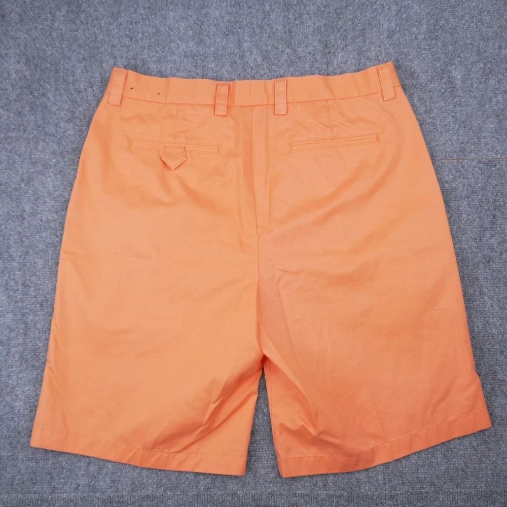 Callaway Golf Shorts Mens 34 Orange Pleated Cotton Solid Casual Sporty